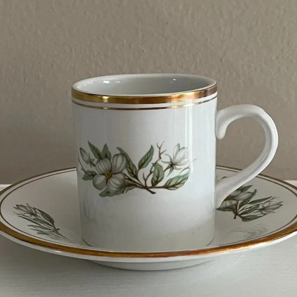 VTG Staffordshire Ambassador, Demitasse / Espresso Cup & Saucer, Dogwood, Floral